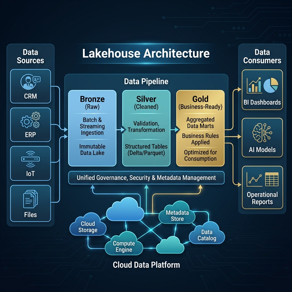 Enterprise Lakehouse Architecture Medallion Topology